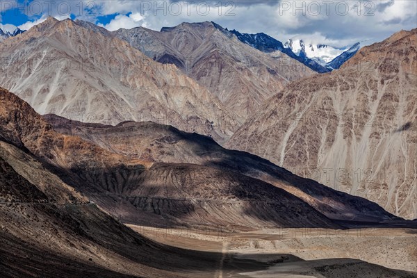 View of Himalayas mountains near Kardung La pass