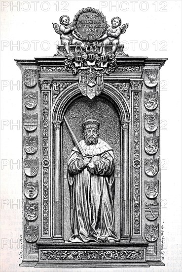Das Grabmal Friedrichs des Weisen in der Schlosskirche zu Wittenberg
