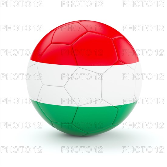 Hungary soccer football ball with Hungarian flag isolated on white background