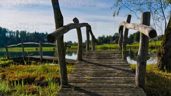 Two wooden footbridges