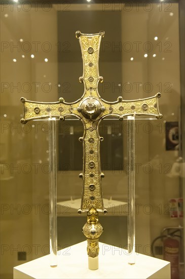 Medieval bishop's cross as gold