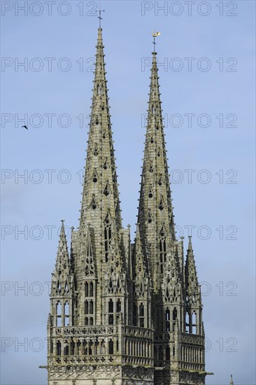 Towers Gothic Cathedral Saint-Corentin