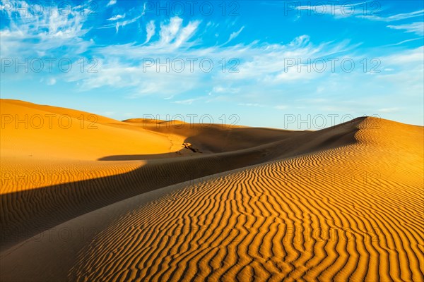 Sam Sand dunes of Thar Desert under beautiful sky