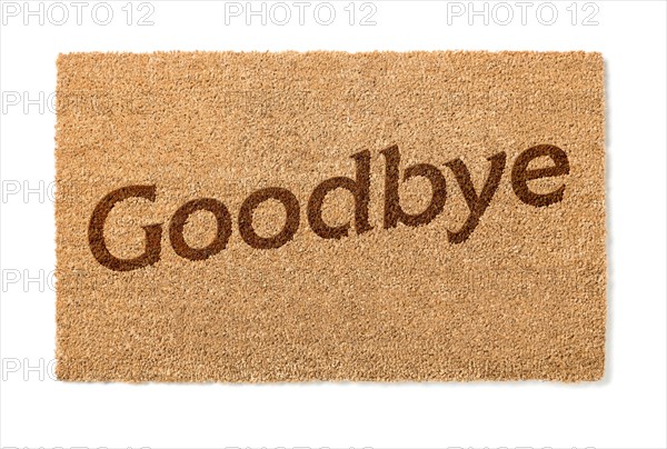 Goodbye welcome mat isolated on A white background