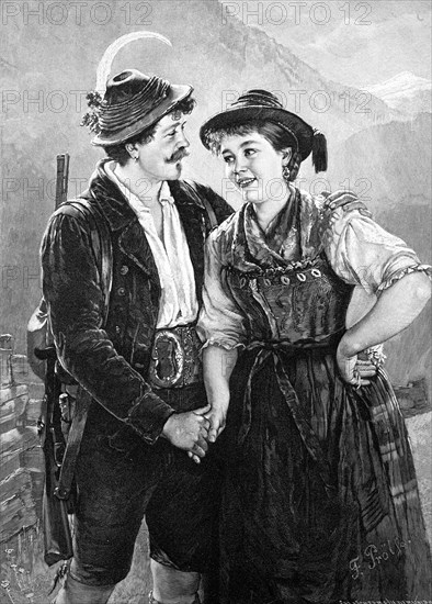 Hunter and mistress in Bavaria