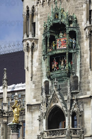 Glockenspiel on the facade of Neues Rathaus