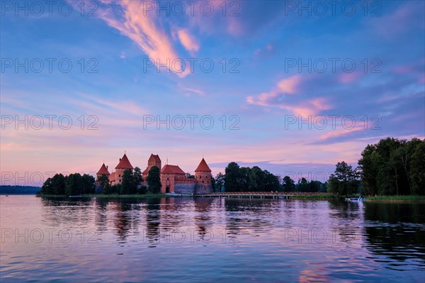 Trakai Island Castle in lake Galve