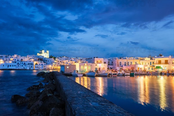 Picturesque view of Naousa town in famous tourist attraction Paros island