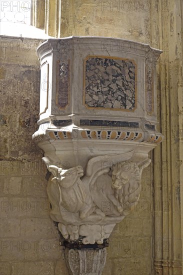 Pulpit in the side aisle