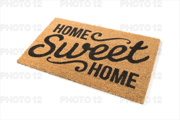 Home sweet home welcome mat isolated on a white background