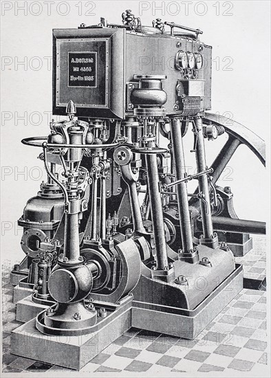 Standing compound steam engine with precision control