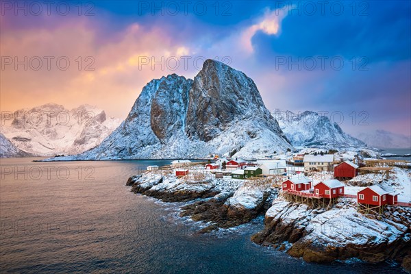 Famous tourist attraction Hamnoy fishing village on Lofoten Islands