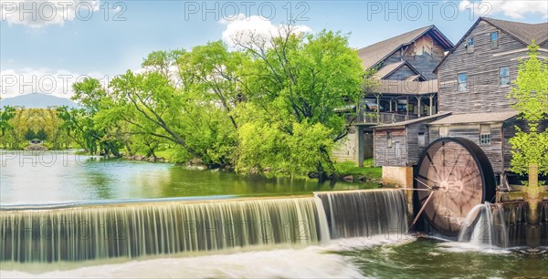 Pigeon forging mill in a small waterfall