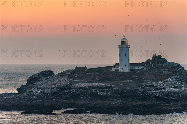 Sunset over Godrevy Lighthouse