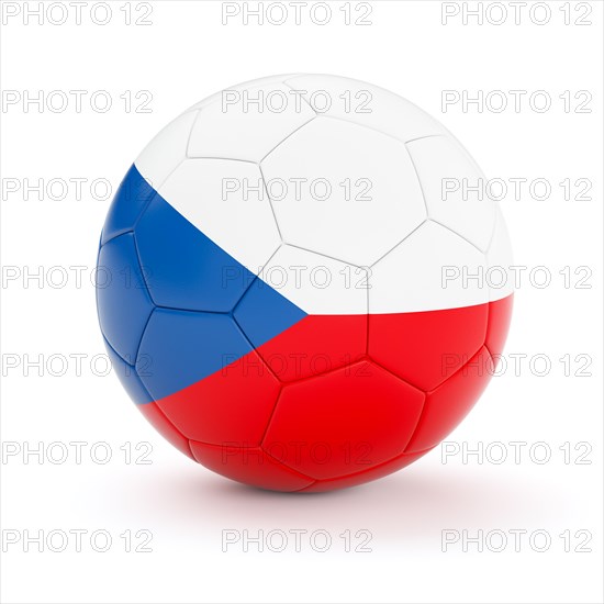 Czech Republic soccer football ball with Czech flag isolated on white background