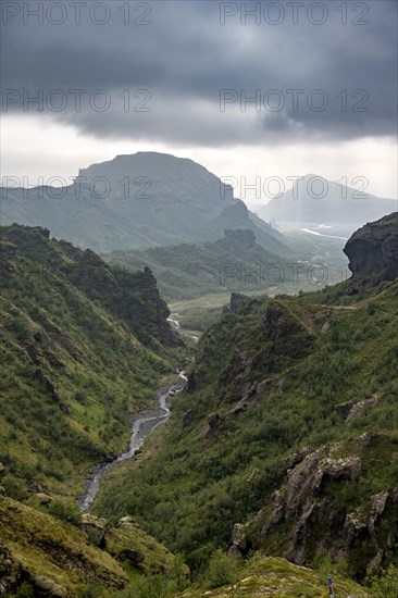 Mountain landscape with river valley