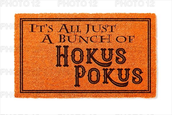 It's all A bunch of hokus pokus halloween orange welcome mat isolated on white background