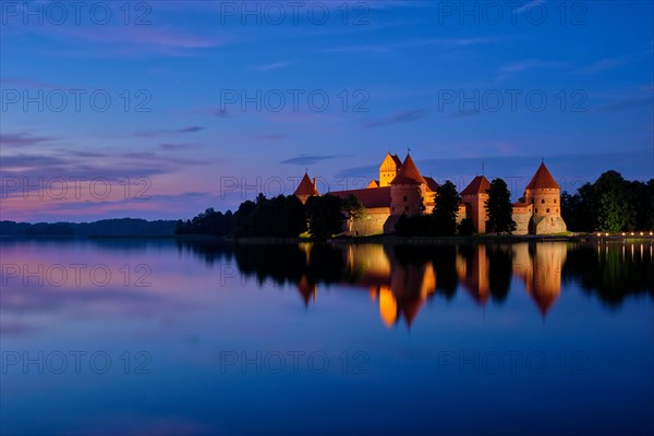 Trakai Island Castle in lake Galve