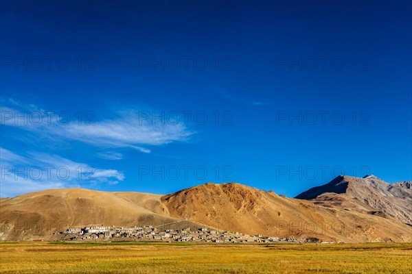 North Indian traditional Korzok village on Tso Moriri in Himalayas