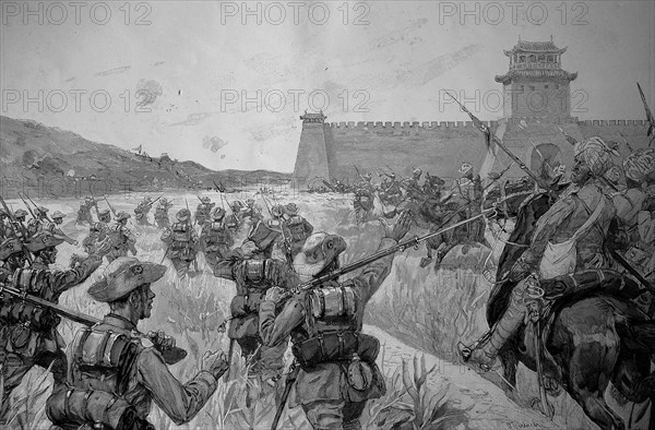 The capture of Lianghsiang in September 1900 by German infantry and Bengali warriors