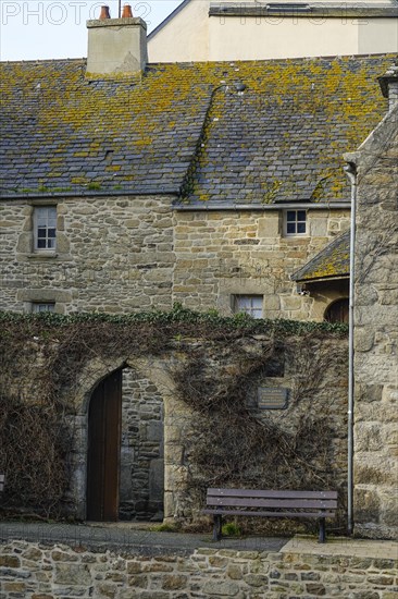 Old stone house at the port of Roscoff