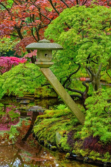 Stone lantern in Japanese garden