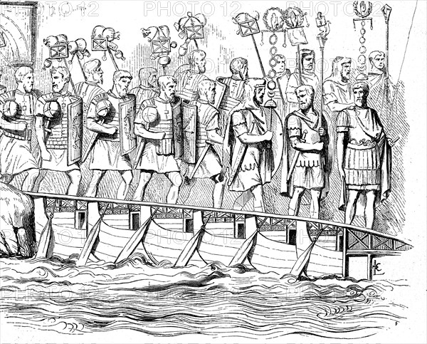 River crossing of a Roman legion