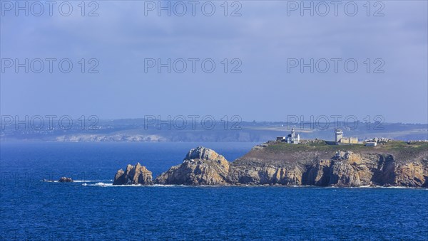 View from the Monument Aux Bretons at the Pointe de Pen Hir to the Pointe de Toulinguet near Camaret-sur-Mer on the Crozon Peninsula