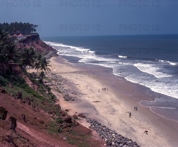 Varkala beach slanting to Arabian sea