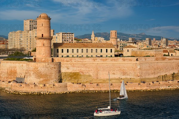 Yachts coming from boat regatta to Marseille Old Port