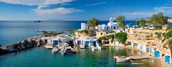 Panorama of typical Greece scenic island view