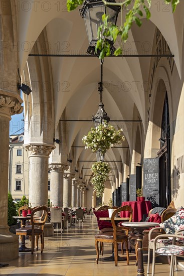 Cafe at Arcades of Sukiennice Cloth Hall