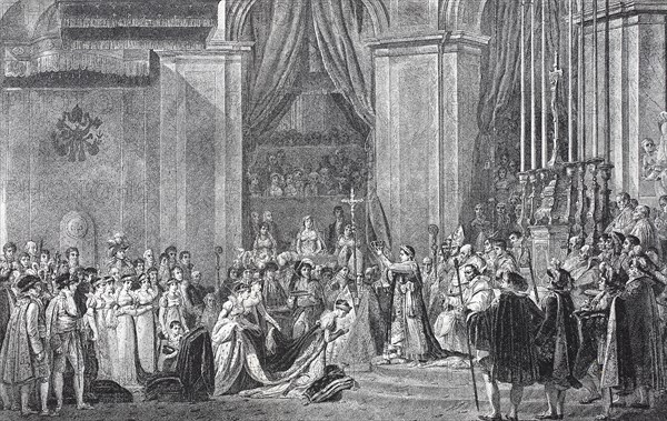 The Coronation of Napoleon and Josephine at Notre Dame in Paris on 2 December 1804