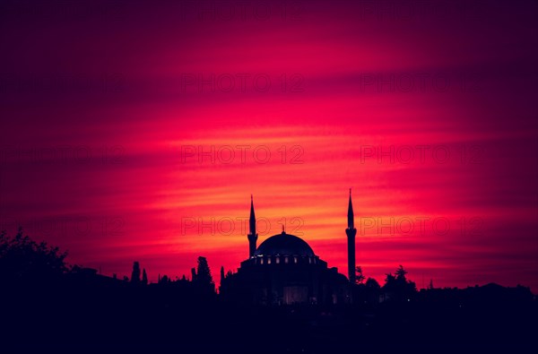 Outer view of Ottoman style mosque in Istanbul