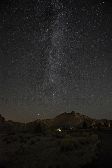 Canyon in front of night sky