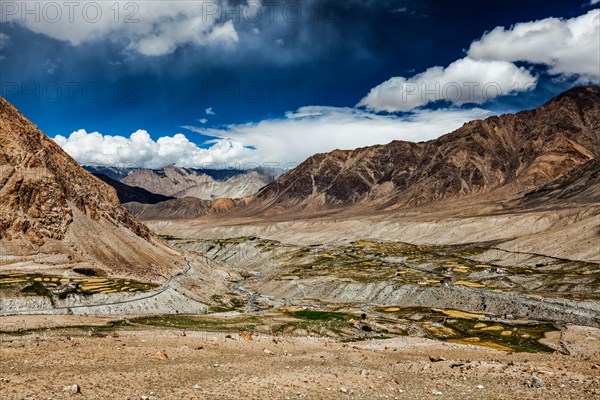 Kardung village in Himalayas mountains near Kardung La Pass