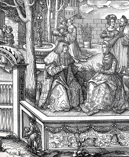 Maximilian I. und seine junge Gemahlin Maria von Burgund