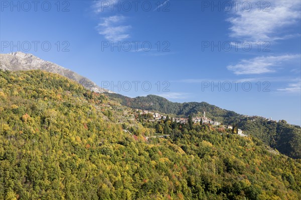 Autumn in the Ligurian Alps with a view of Andagna