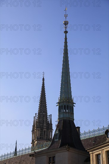 Towers of the Palais des Ducs de Lorraine and the neo-Gothic Basilica of Saint-Epvre