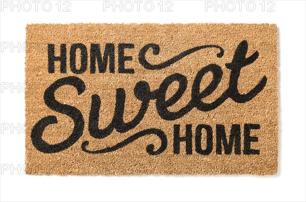 Home sweet home welcome mat isolated on a white background