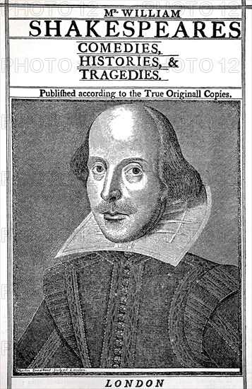 Titelbild der Folio-Ausgabe der Shakespeare-Stuecke von 1623