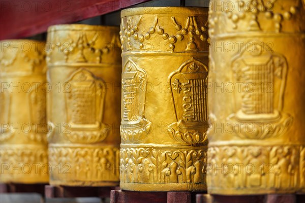 Prayer wheels in Tabo Monastery. Tabo