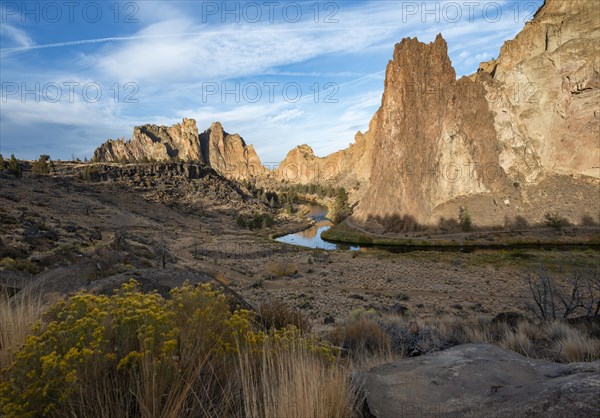 Red rock walls in the morning sun