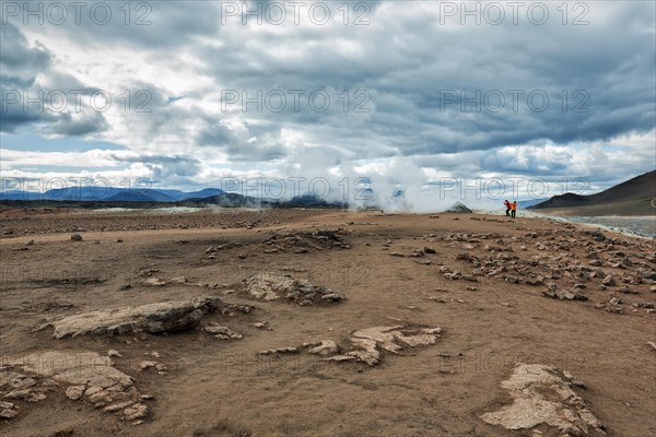 Tourists in the Hveraroend geothermal area