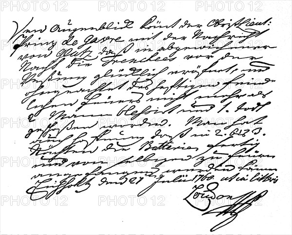 Letter from Laudon dated 21 July 1760