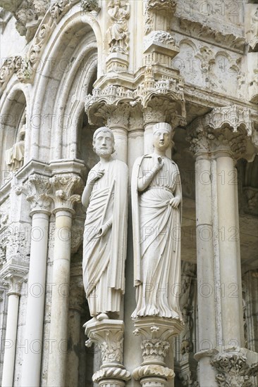 Sculptures on the north portal of Notre Dame Cathedral of Chartres