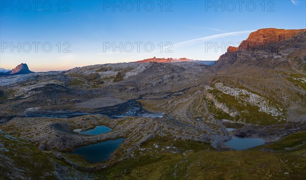 Aerial view of the landscape at the Sanetsch Pass