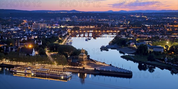 Deutsches Eck in the evening