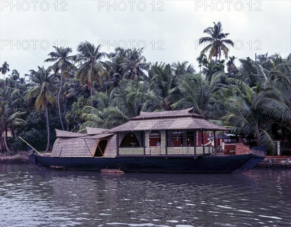 Kettuvallam House boat in backwaters of Kollam or Quilon