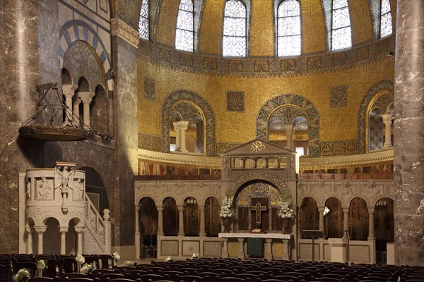 Interior view of Neuromanik Erloeserkirche in Bad Homburg